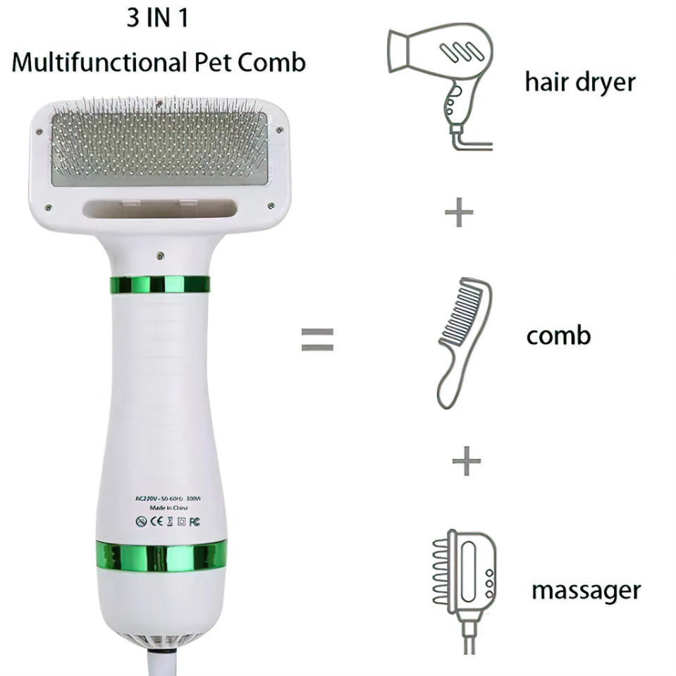 2 In 1 Pet Hair Brush with Dryer with Slicker Brush