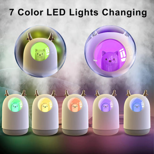 Cat Shape Humidifier Usb Chargeable cute Desk Aromatic Humidifier with Nightlight