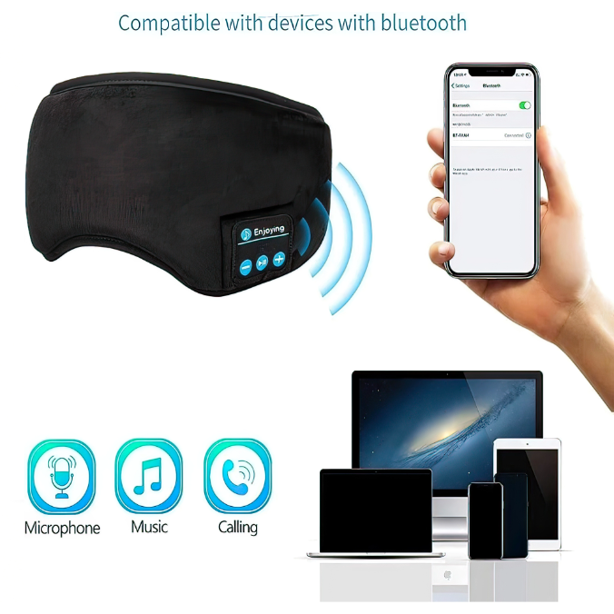 Smart Sleeping mask Eye blind with Bluetooth Speaker for Travel
