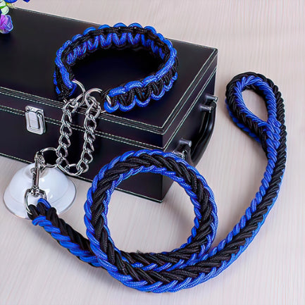 Heavy Duty Pet Leash with collar with smart Opening For Large Breed