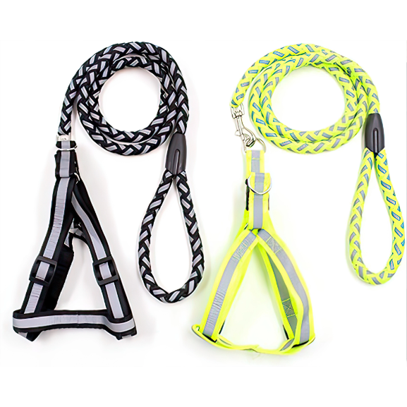 Reflective Pet leash with Collar (For Small to Medium Breed) Night Walk