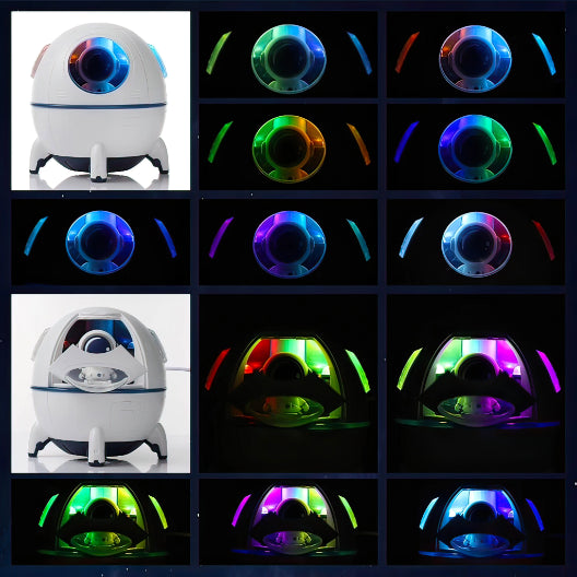 Spaceship Shape Astronaut Humidifier With Night Light and Openable Hatch