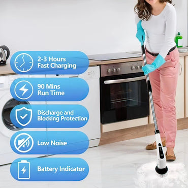 9 in 1 Smart Multipurpose Electric Cleaning Brush Powerful Motor