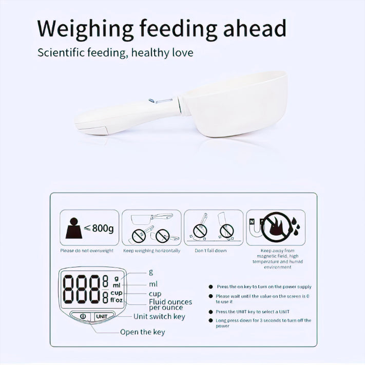 Digital Weighing Spoon Food Measuring Spoon with 2 Detachable Head