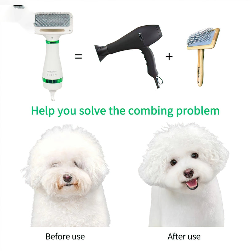 2 In 1 Pet Hair Brush with Dryer with Slicker Brush