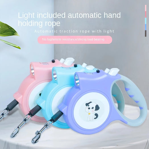 Retractable Pet Leash With Night Torch Light for Small to Medium Breed Dogs