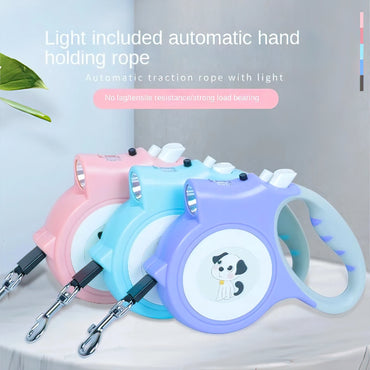 Retractable Pet Leash With Night Torch Light for Small to Medium Breed Dogs