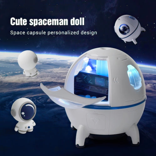 Spaceship Shape Astronaut Humidifier With Night Light and Openable Hatch