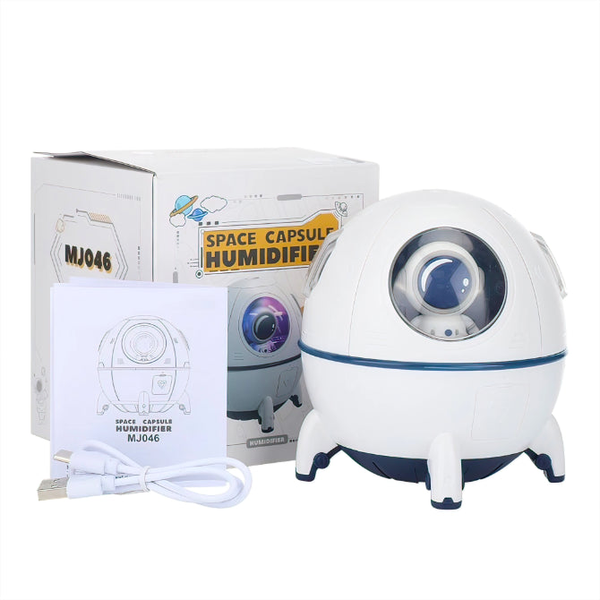 Spaceship Shape Astronaut Humidifier With Night Light and Openable Hatch