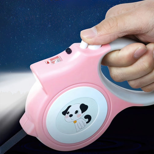 Retractable Pet Leash With Night Torch Light for Small to Medium Breed Dogs