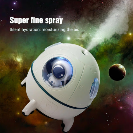 Spaceship Shape Astronaut Humidifier With Night Light and Openable Hatch
