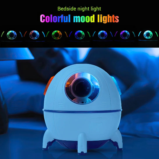 Spaceship Shape Astronaut Humidifier With Night Light and Openable Hatch