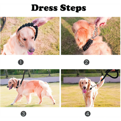 Heavy Duty Pet Leash with collar with smart Opening For Large Breed