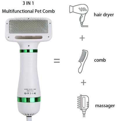 2 In 1 Pet Hair Brush with Dryer with Slicker Brush