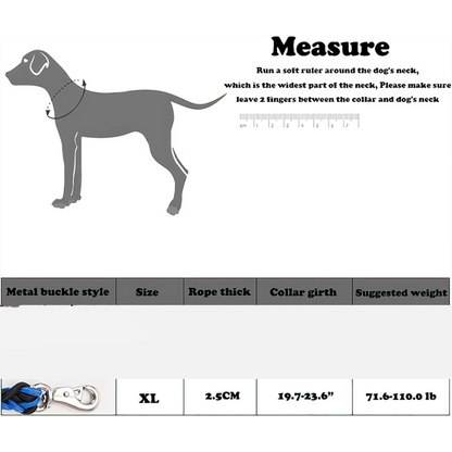 Heavy Duty Pet Leash with collar with smart Opening For Large Breed