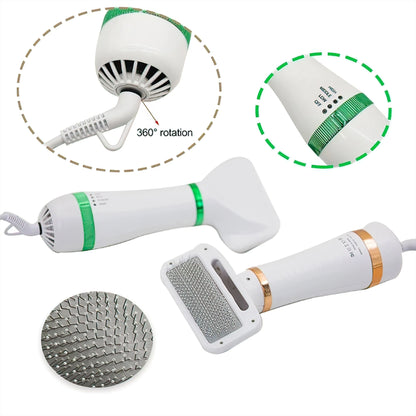 2 In 1 Pet Hair Brush with Dryer with Slicker Brush