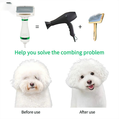 2 In 1 Pet Hair Brush with Dryer with Slicker Brush