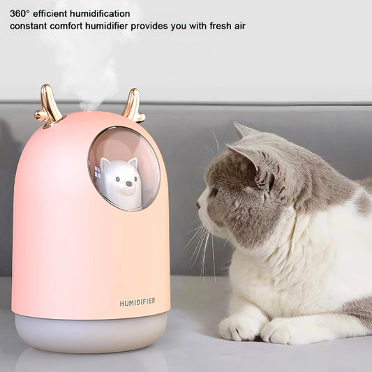 Cat Shape Humidifier Usb Chargeable cute Desk Aromatic Humidifier with Nightlight