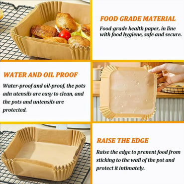 Disposable Air fryer Liner 10 Inch Square (Pack of 4)